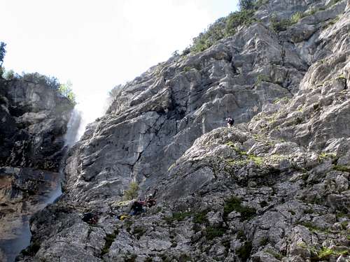 Climbers in the first passage