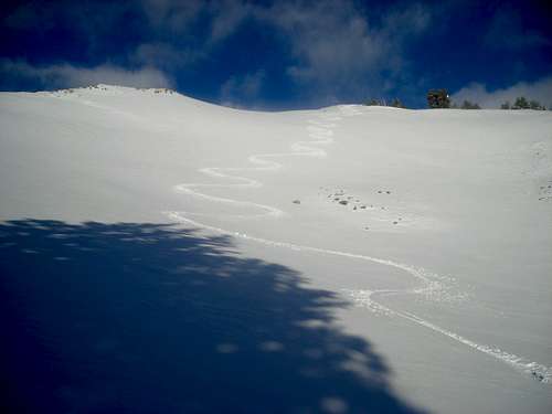 Lone June ski track