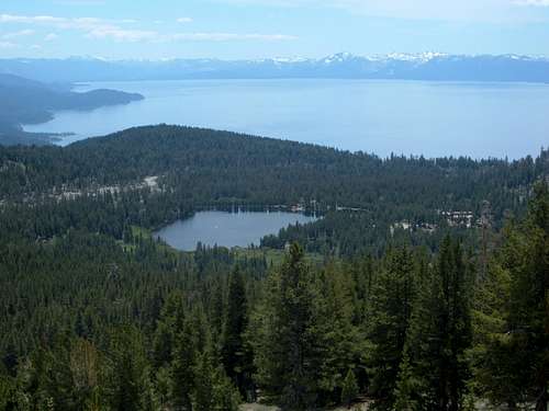 Incline Lake with Lake Tahoe behind
