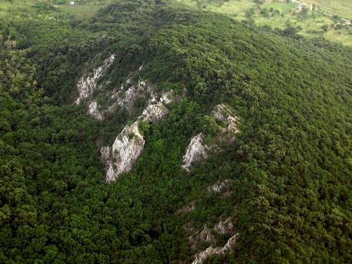 Hungarian sport climbing area from above