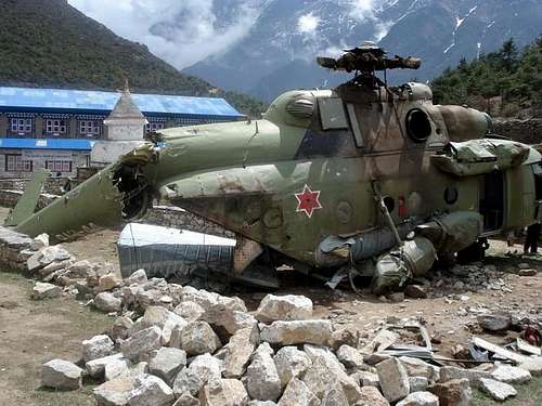 Military Helicopter Crash Above Namche 12000ft
