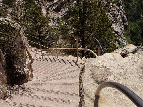 Steep Staircase into Walnut Canyon