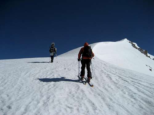 Touring towards the summit of Blue Peak