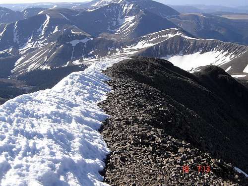 The tiny summit ridge