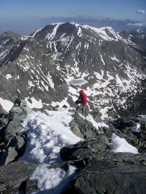 Jay Meandering Up The Summit Ridge