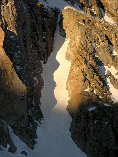 Dawn Light in a Couloir on Picture Peak's north face