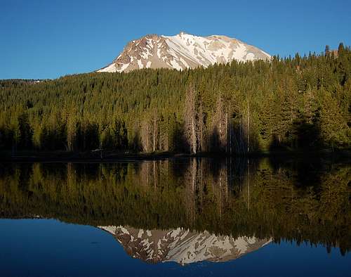 Lassen Peak and reflection from Hat Lake