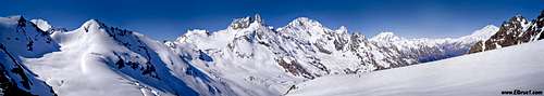 Ski-tour in Adil-Su with Caucasus panorama around...