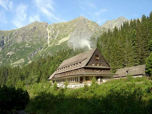 The mountain hotel at Popradské pleso
