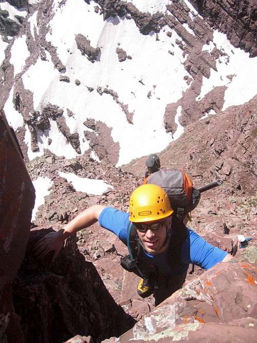 Andy at the Top of the Crux