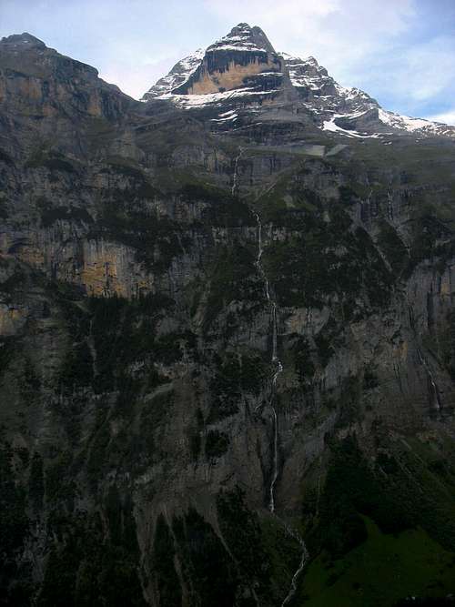 Cascade of waterfalls below Jungfrau