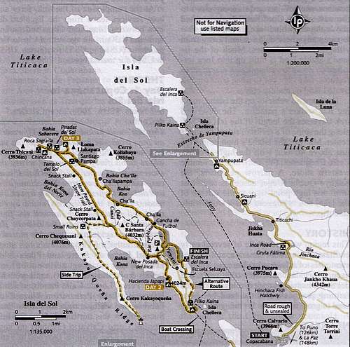 Map of Isla del Sol