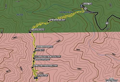 Sierra Blanca GPS track