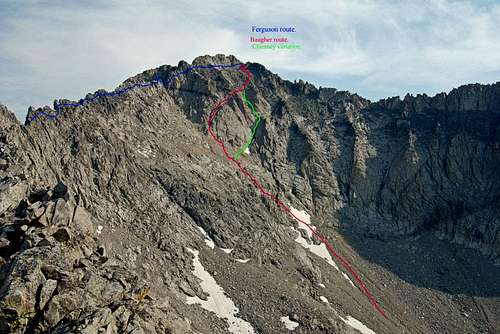 Routes on Brocky peak