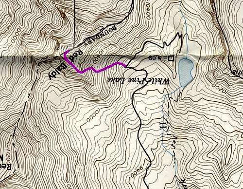 Topo showing route up Red...