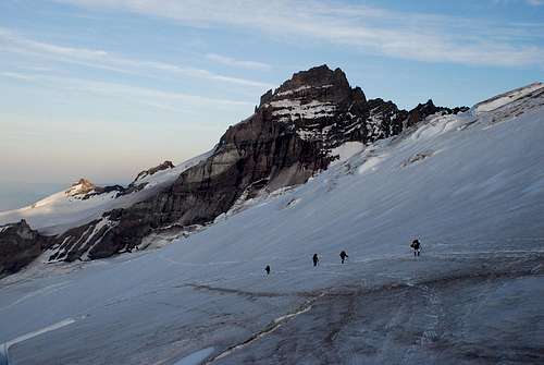 Climbers of other teams approaching Camp Schurman
