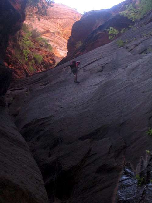 110' Rappel near the end of Mystery Canyon