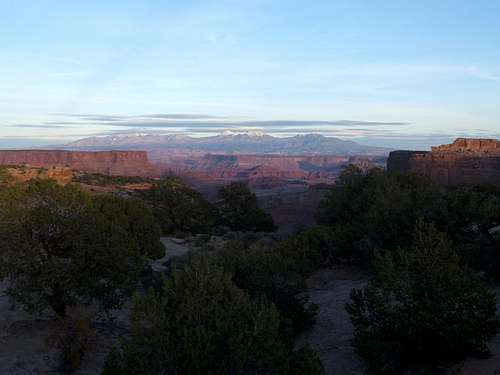 Distant La Sals from Canyonlands Nat Park