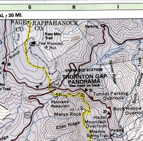Map of the Mary's Rock area