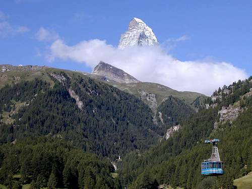 Matterhorn with old cable car