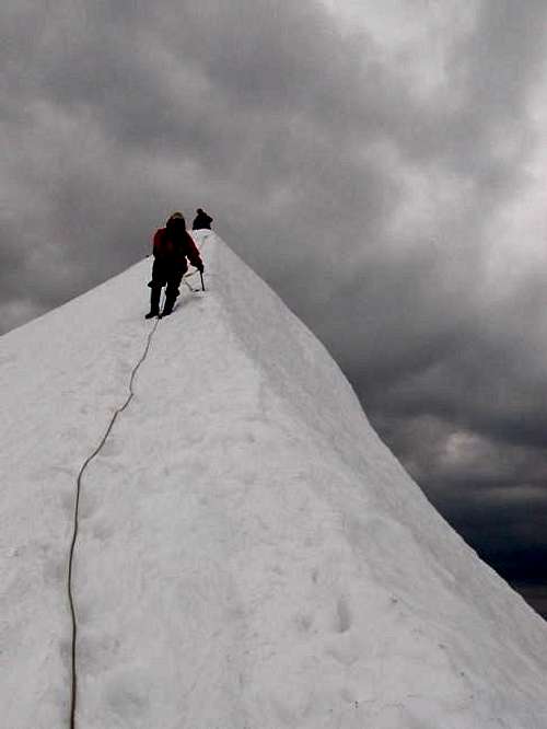 Coming down the summit ridge...