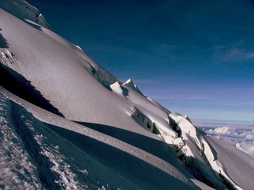 The glacier below the summit.