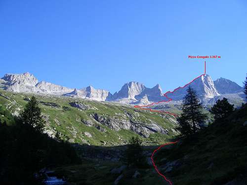 Pizzo Cengalo's route