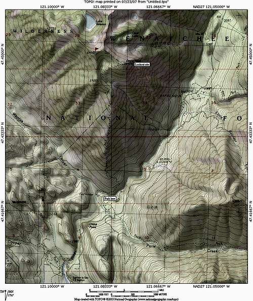 Davis Peak map