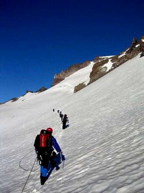 Ascending the Whitman Glacier