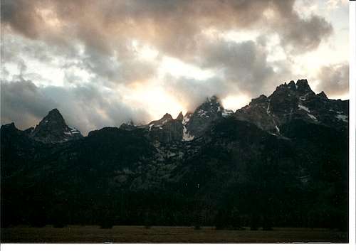 The Tetons brewing up a late afternoon storm