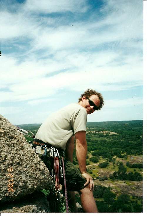 My son Jimmy taking a break on Devils Tower 1999