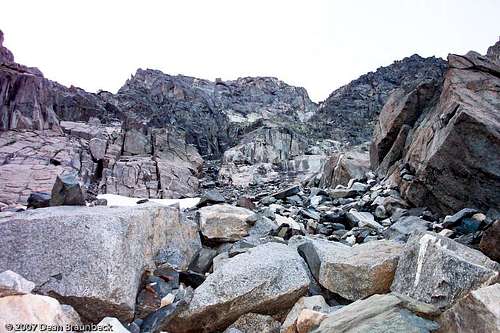 Descent through granite