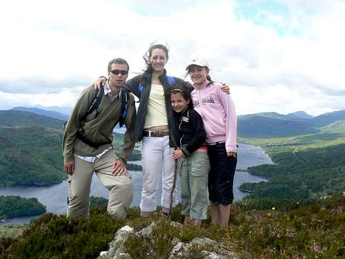 Me, Louise, Chelsea and Lauren on the summit of Ben A'an