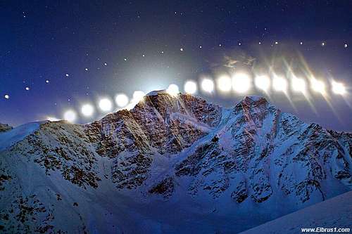 Donguz-Orun peak with Angel flight in Moon movement...