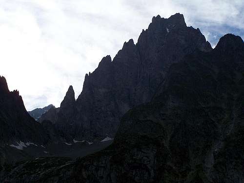 The silhouette of Aiguille Noire