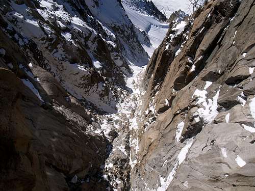 looking down from Aiguille du Midi