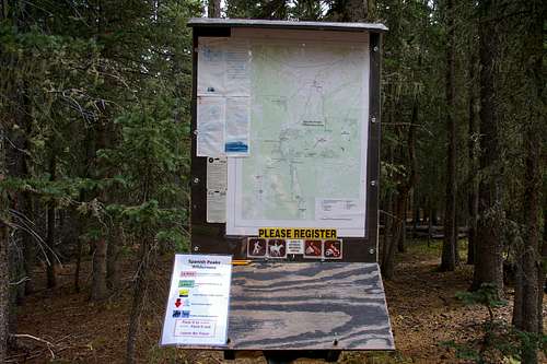 Spanish Peaks Wilderness sign-in station