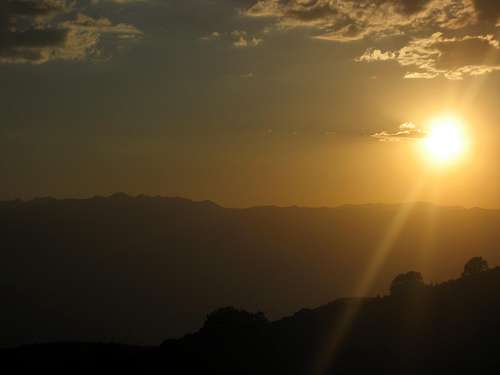 Sun setting behind the Eastern Sierra