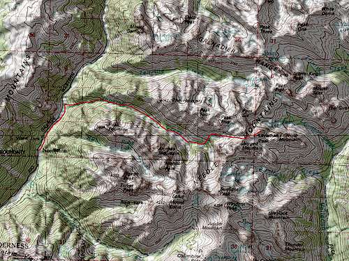Leviathan Peak's Southwest Ridge Noname Creek Approach Route