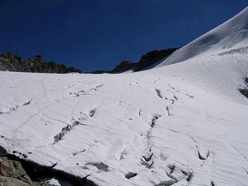 The glacier between Piz Morteratsch and Piz Tschierva