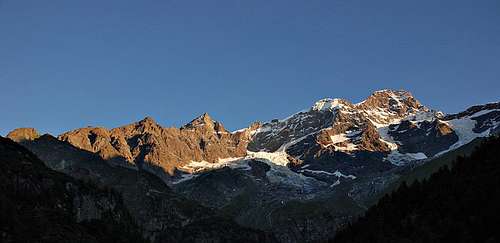 Early morning over Monte Rosa south face