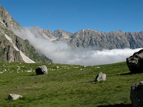 Morning Clouds Over Mizhirgi Glacier