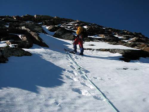 Ascent to Schneebige Nock / Monte Nevoso over N ridge.