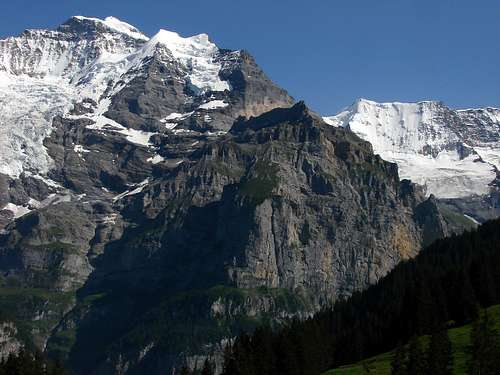 Jungfrau and Ebenefluh from Grütschalp