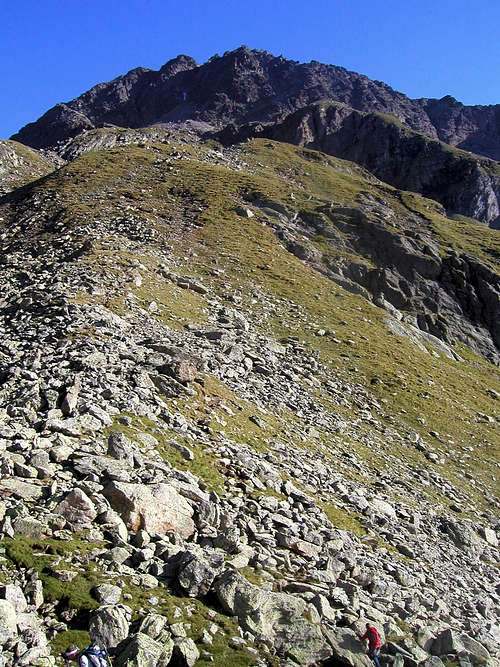 In the middle part of the route to Petzeck, 3283m.