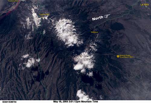 Spanish Peaks from Space
