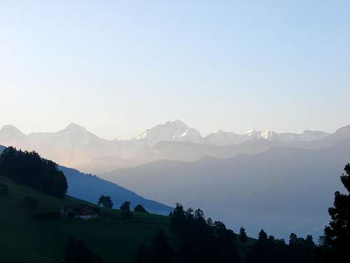 Eiger, Mönch and Jungfrau in morning mist