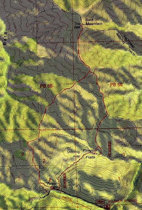 Bare Mountain Topo Map