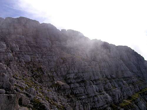 On the ferrata Ceria Merlone below the summit.