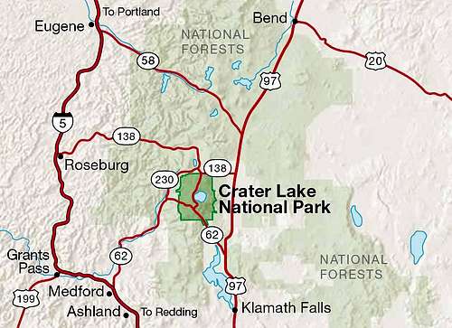 Crater Lake Regional Map